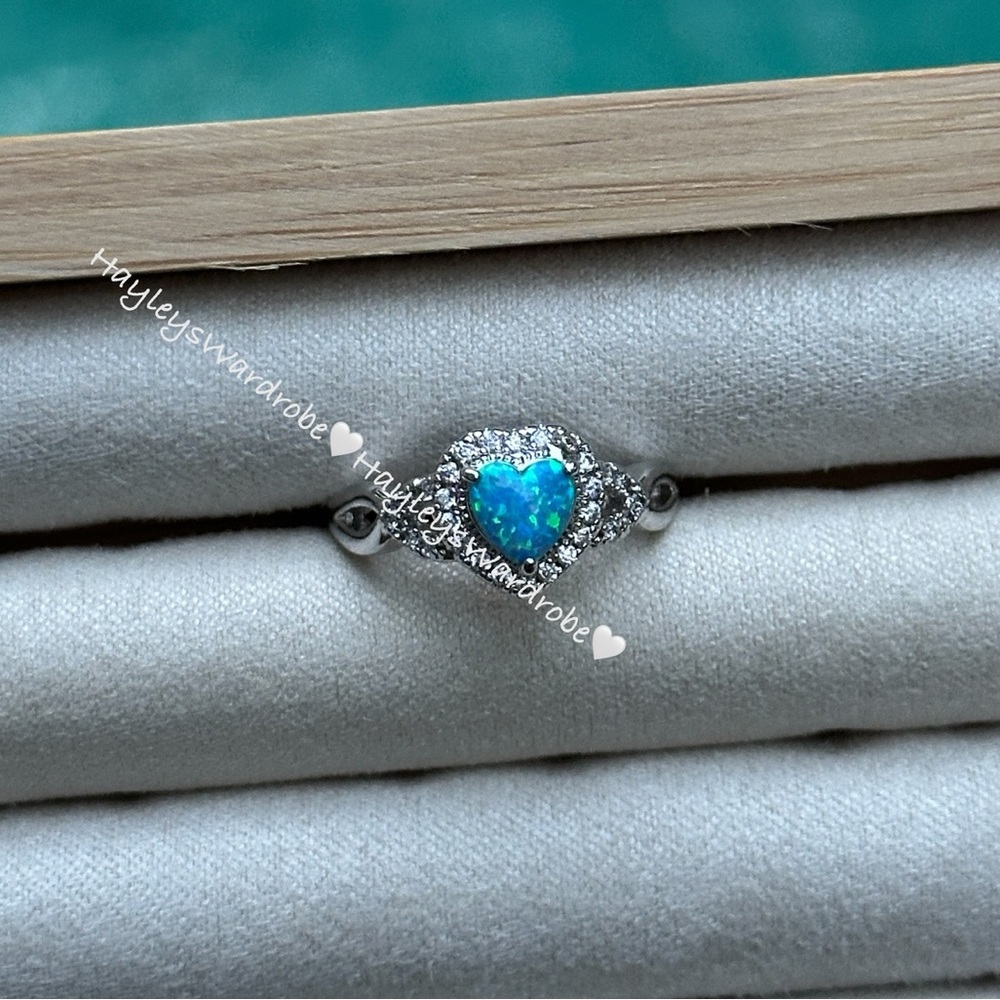 Blue & Silver Heart Ring